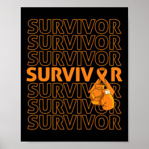Poster Leucemia Consciência Sobrevivência Laranja Brisa G