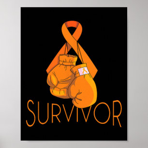 Poster Leucemia Consciência Sobrevivência Laranja Brisa G