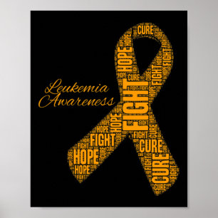 Poster Leucemia Sensibilização Faixa laranja luta esperan
