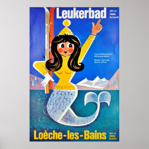Pôster Leukerbad, thermale da estação,