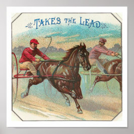 Poster Leva a Corrida de Cavalo Vintage de Chumbo