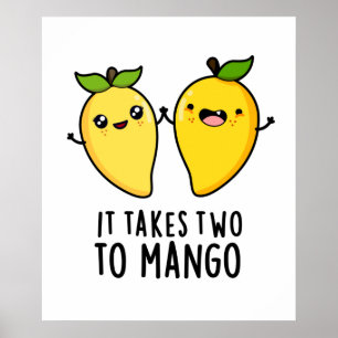 Poster Leva Dois Para Mango Engraçado Dançando Fruta