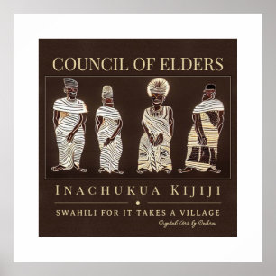 Poster Leva uma aldeia - Quadro do Patrimônio Africano Tr