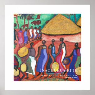 Poster Leva uma aldeia - Quadro do Patrimônio Africano Tr