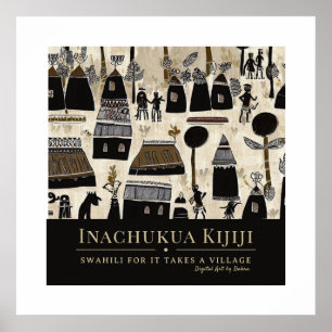 Poster Leva uma aldeia - Quadro do Patrimônio Africano Tr