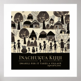 Poster Leva uma aldeia - Quadro do Patrimônio Africano Tr