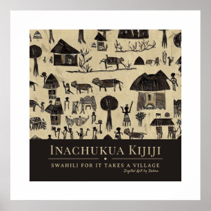 Poster Leva uma aldeia - Quadro do Patrimônio Africano Tr