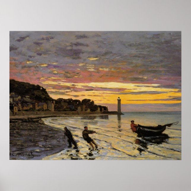 Pôster Levando um Barco Ashore, Honfleur (Frente)
