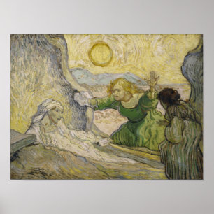 Pôster Levantamento de Lazarus (após Rembrandt) Van Gogh