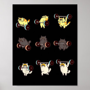 Poster Levantamento De Peso De Gato Engraçado, Teto De Pr