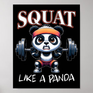 Poster Levantamento de Peso de Panda Fitness Citação Dive