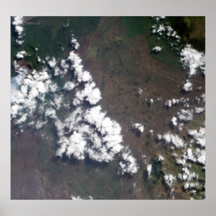 Pôster Levantamento de plumas do vulcão Nyiragongo na RDC