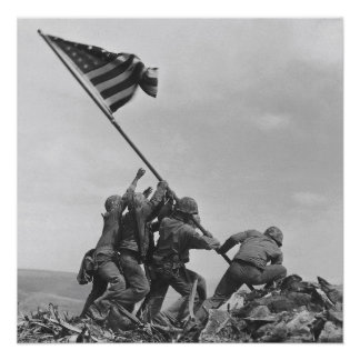 Pôster Levantando a bandeira em Iwo Jima