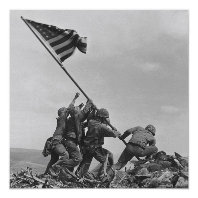 Pôster Levantando a bandeira em Iwo Jima (Frente)