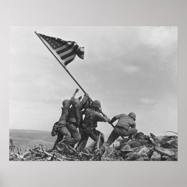 Poster Levantando a bandeira em Iwo Jima por Joe Rosentha (Frente)