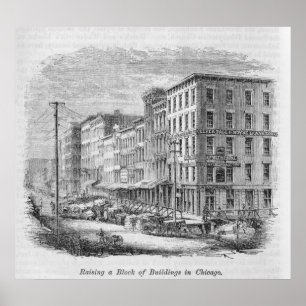 Poster Levantando um bloco de construções em Chicago