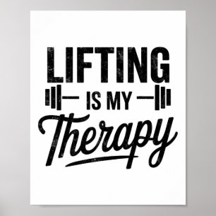 Poster Levantar é Minha Terapia Camiseta Divertida de Aca