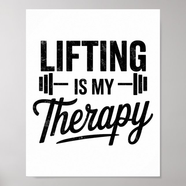 Poster Levantar é Minha Terapia Camiseta Divertida de Aca (Frente)