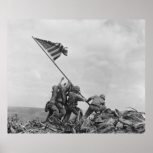 Poster Levante bandeira americana em Iwo Jima (1945)