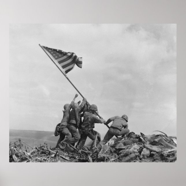 Poster Levante bandeira americana em Iwo Jima (1945) (Frente)