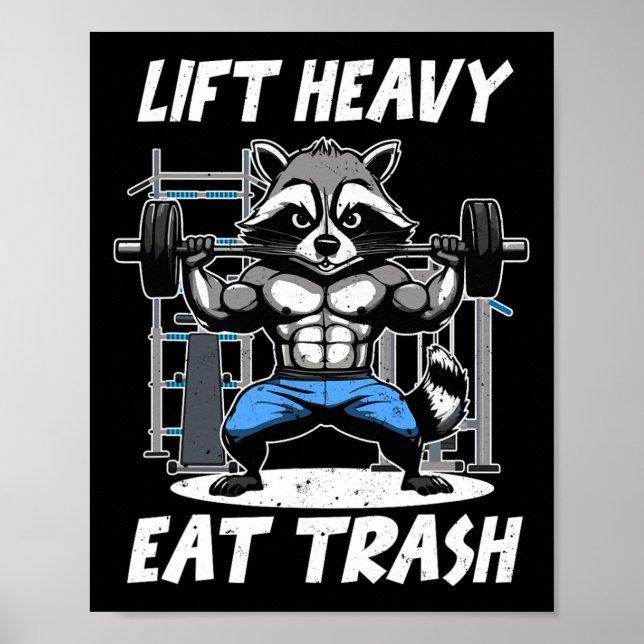 Poster Levante Pesado Coma Lixo Levantamento de Peso Fisi (Frente)