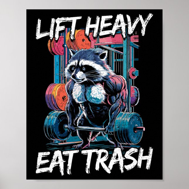 Poster Levante Pesado Coma Lixo Levantamento de Peso Fisi (Frente)