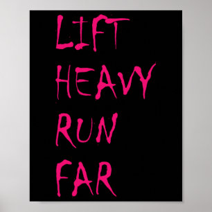 Poster Levante Pesado Corra Longe Esporte Híbrido Fitness