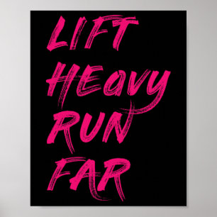 Poster Levante Pesado Corra Longe Esporte Híbrido Fitness