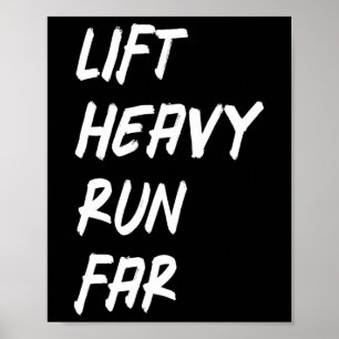 Poster Levante Pesado Corra Longe Esporte Híbrido Fitness