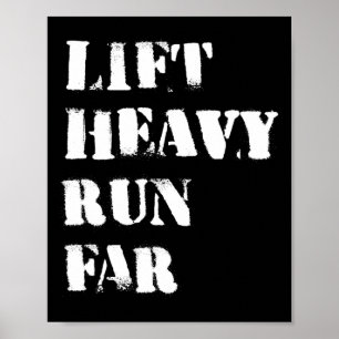 Poster Levante Pesado Corra Longe Esporte Híbrido Fitness