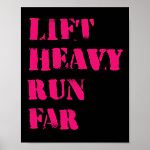 Poster Levante Pesado Corra Longe Esporte Híbrido Fitness