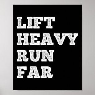 Poster Levante Pesado Corra Longe Híbrido Esporte Fitness