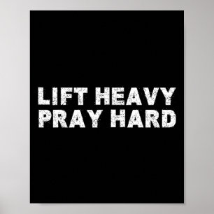Poster Levante Pesado Reze Duro Fitness Musculação Jesus 