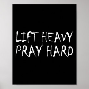 Poster Levante Pesado Reze Duro Fitness Musculação Jesus 