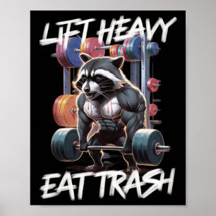 Poster Levante Peso Coma Lixo Halterofilismo Fisiculturis