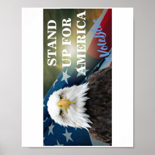 Poster LEVANTE-SE PARA A AMÉRICA #VoteBlue T-Shirt