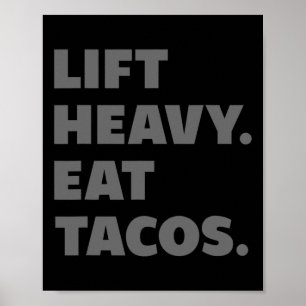 Poster Levantem Tacos Pesados De Comida Para Gym Peso