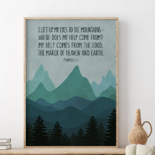 Poster Levanto Os Olhos Para As Montanhas, Salmo 121:1-2