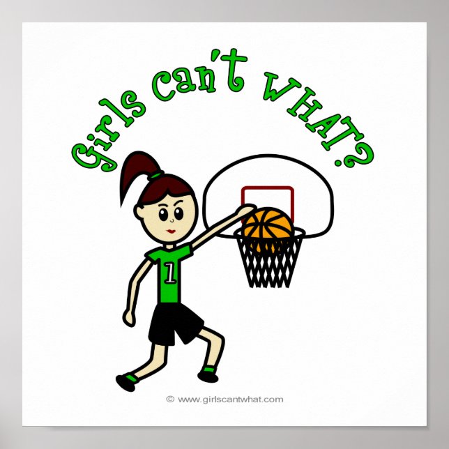 Pôster Leve Green Girls Basquete (Frente)