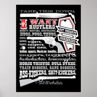 Poster Leve Isto Para Baixo Eu Quero Saddles Espancados