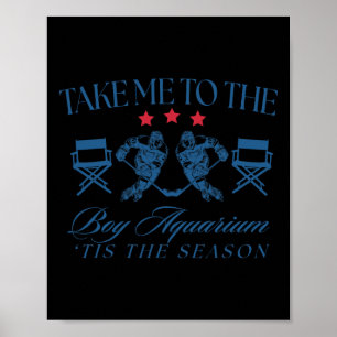 Poster Leve-me ao Aquário do Menino Amante do Hockey Engr