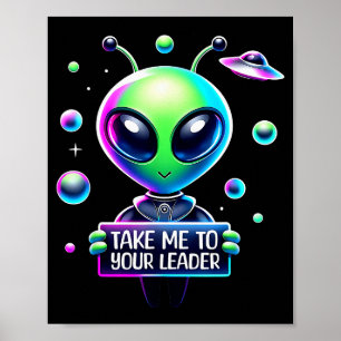 Poster Leve-me ao Seu Líder Desenho Animado Alienígena Di