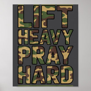 Poster Leve nas costas, reze duro, malhe Christian Wei