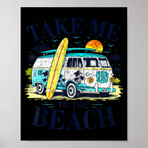 Poster Leve para a praia surf verão viagem férias