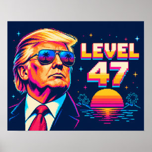 Poster Level 47 Neon Arcade Sunset Shades
