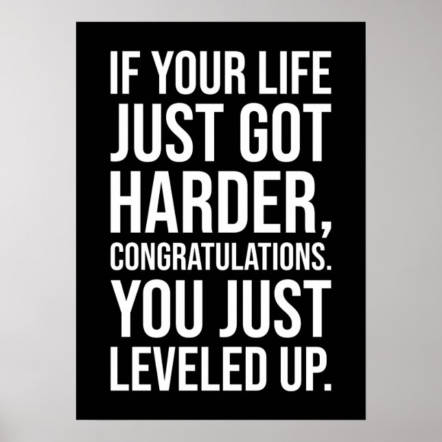 Poster Level Up In Life - Success Motivational (Frente)