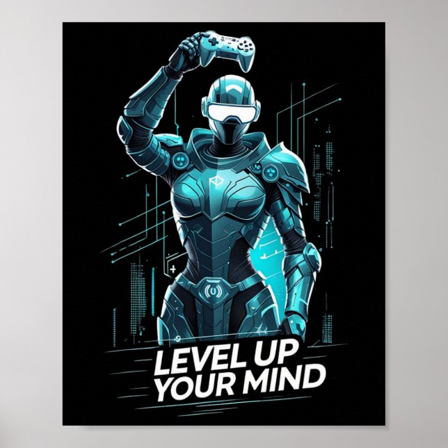 Poster Level Up Your Mind Ai Gamer  (Frente)