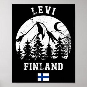 Poster Levi Lapland Ski Resort Finlândia Alpina Skiing Fi