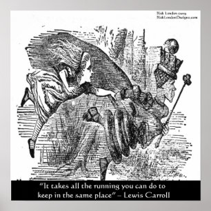 Pôster Lewis Carroll Gráfico & Citação Famosa