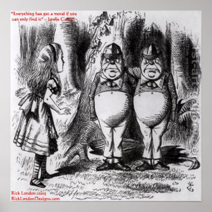 Pôster Lewis Carroll Gráfico & Citação Famosa